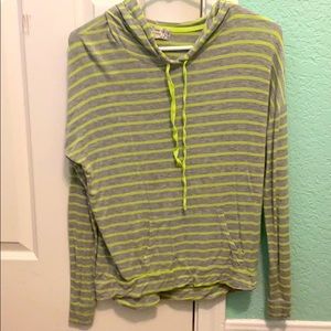 Thin Green and Grey Striped Sweater